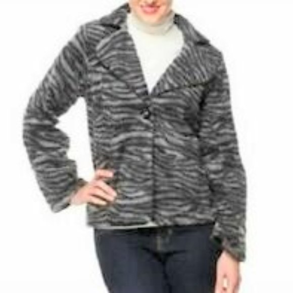 Susan Graver Soft&Warm Animal Print Fleece Jacket - Picture 7 of 8